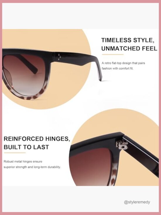 Retro Oversized Aviator Sunglasses with Plastic Frame UV400 Lenses